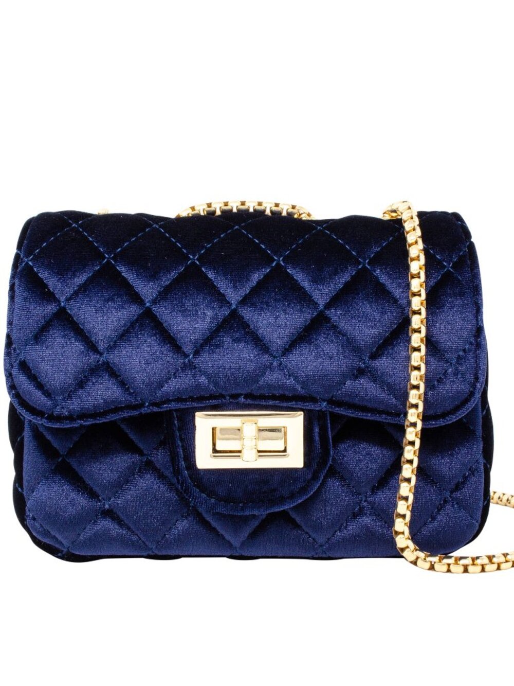 Classic Large Suede Handbag: Navy